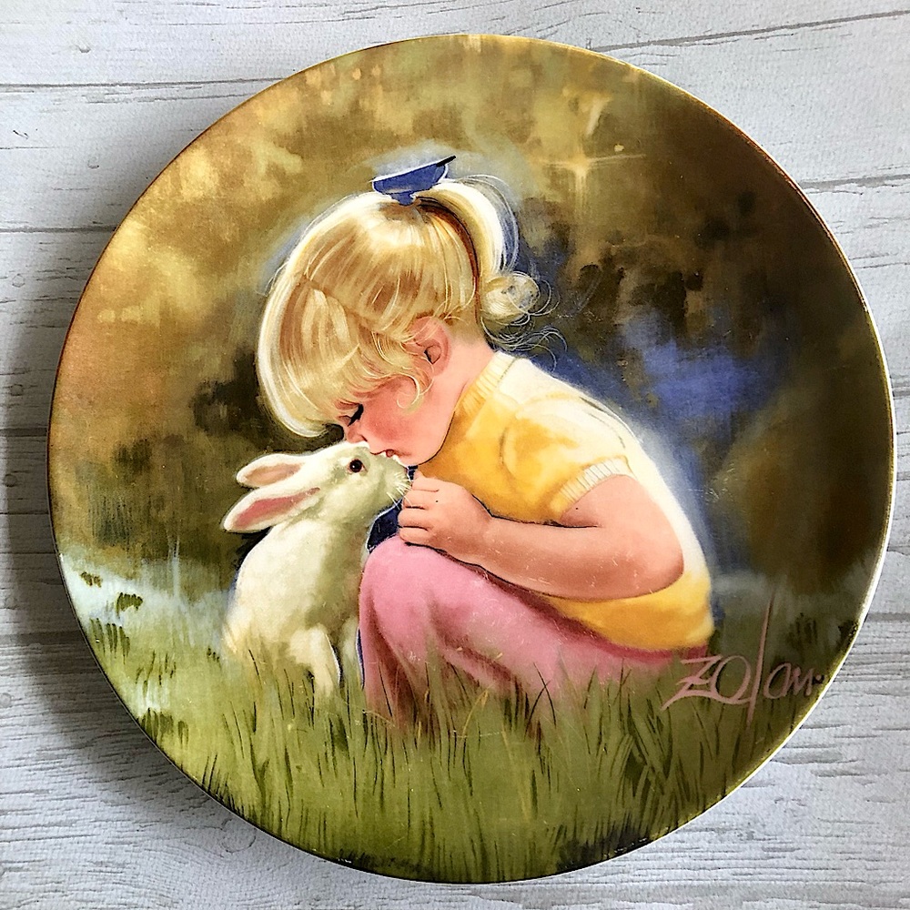 Adorable Ceramic Plate by Artist Donald Zolan